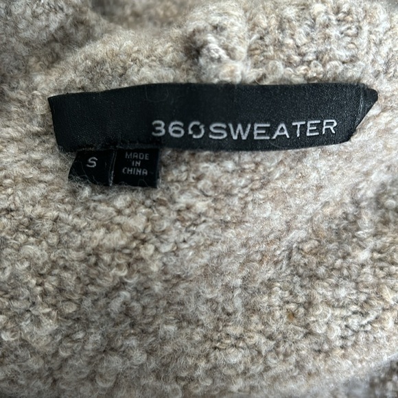 360 SWEATER Beige Long Sleeve Open Front Cardigan Size Small - Picture 7 of 8